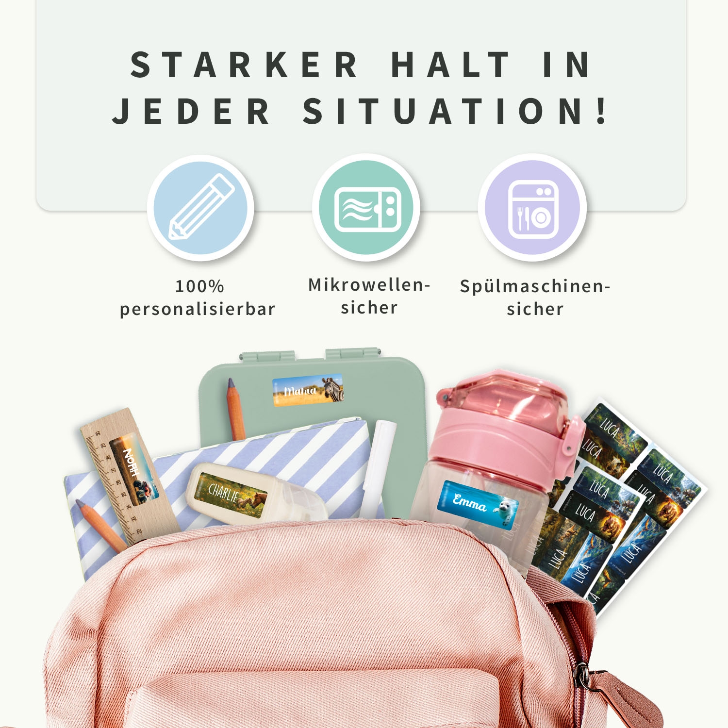Kleine Real World Namensaufkleber