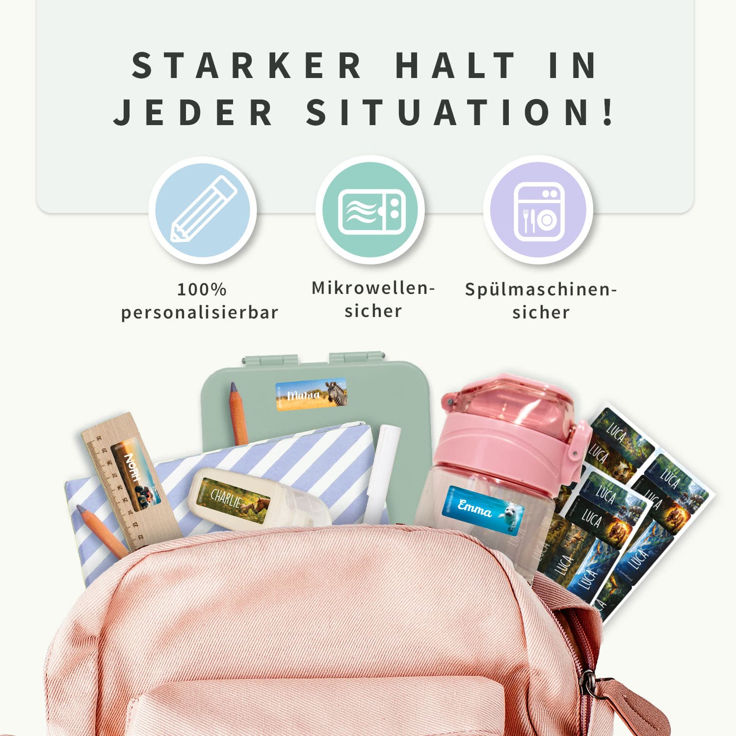 Kleine Real World Namensaufkleber