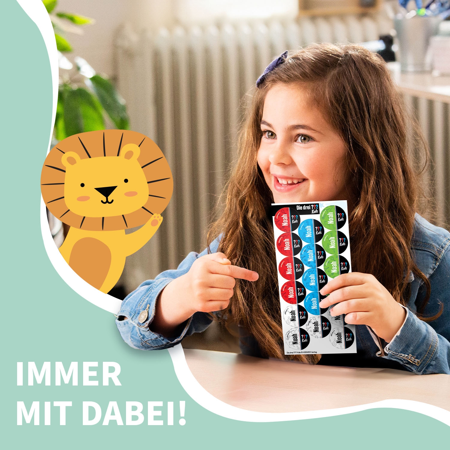 Runde Namensaufkleber – Die drei ??? Kids