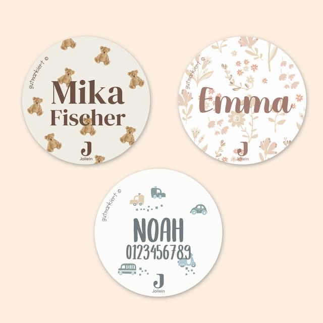 Runde Namensaufkleber - Jollein