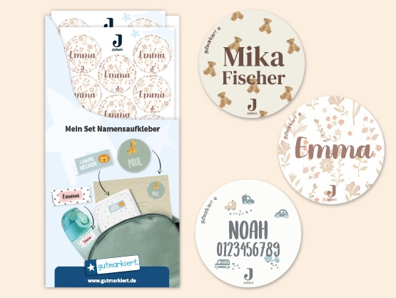 Runde Namensaufkleber - Jollein