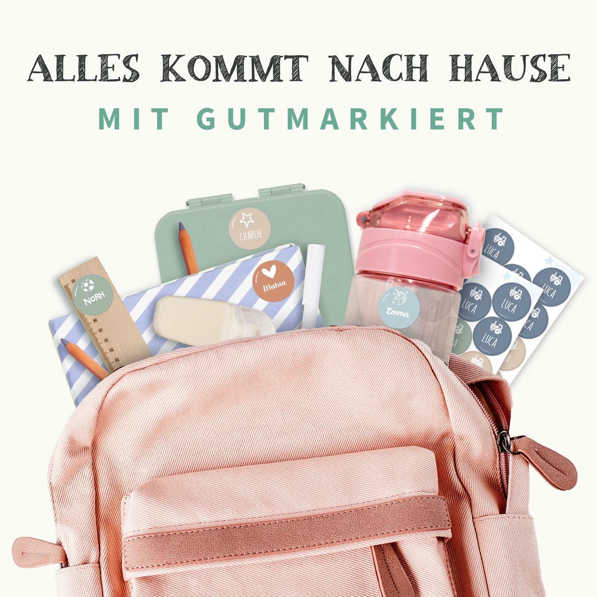 Runde Namensaufkleber