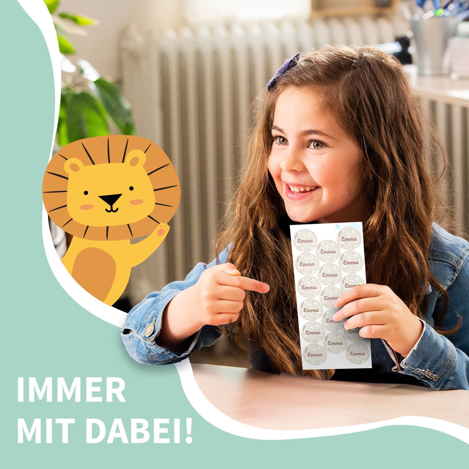 Runde Design Namensaufkleber