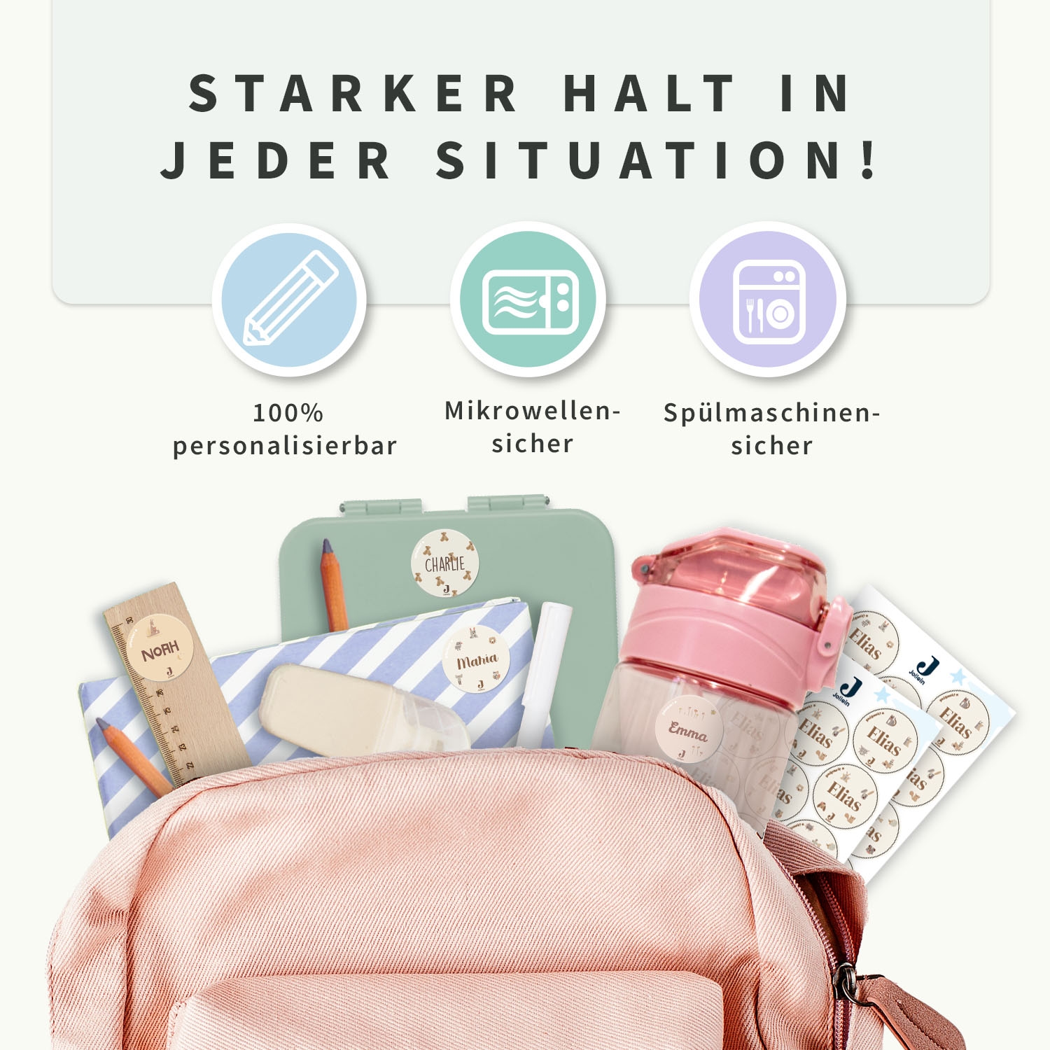 Runde Namensaufkleber - Jollein