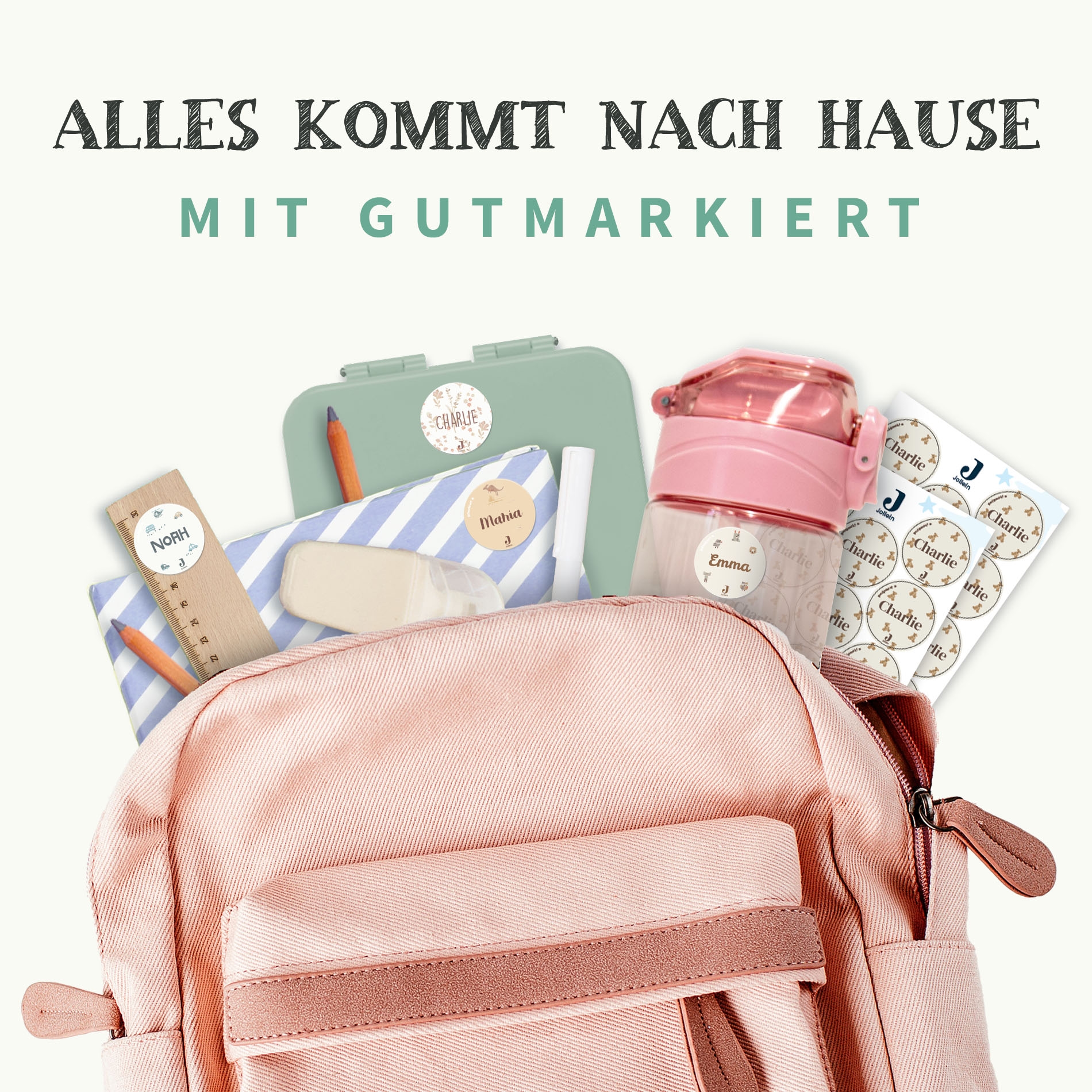 Runde Namensaufkleber - Jollein