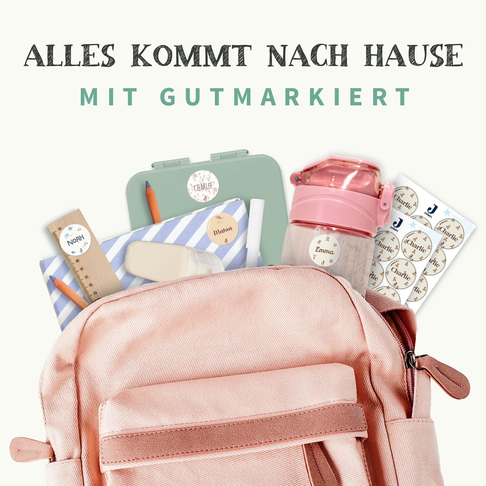 Runde Namensaufkleber - Jollein