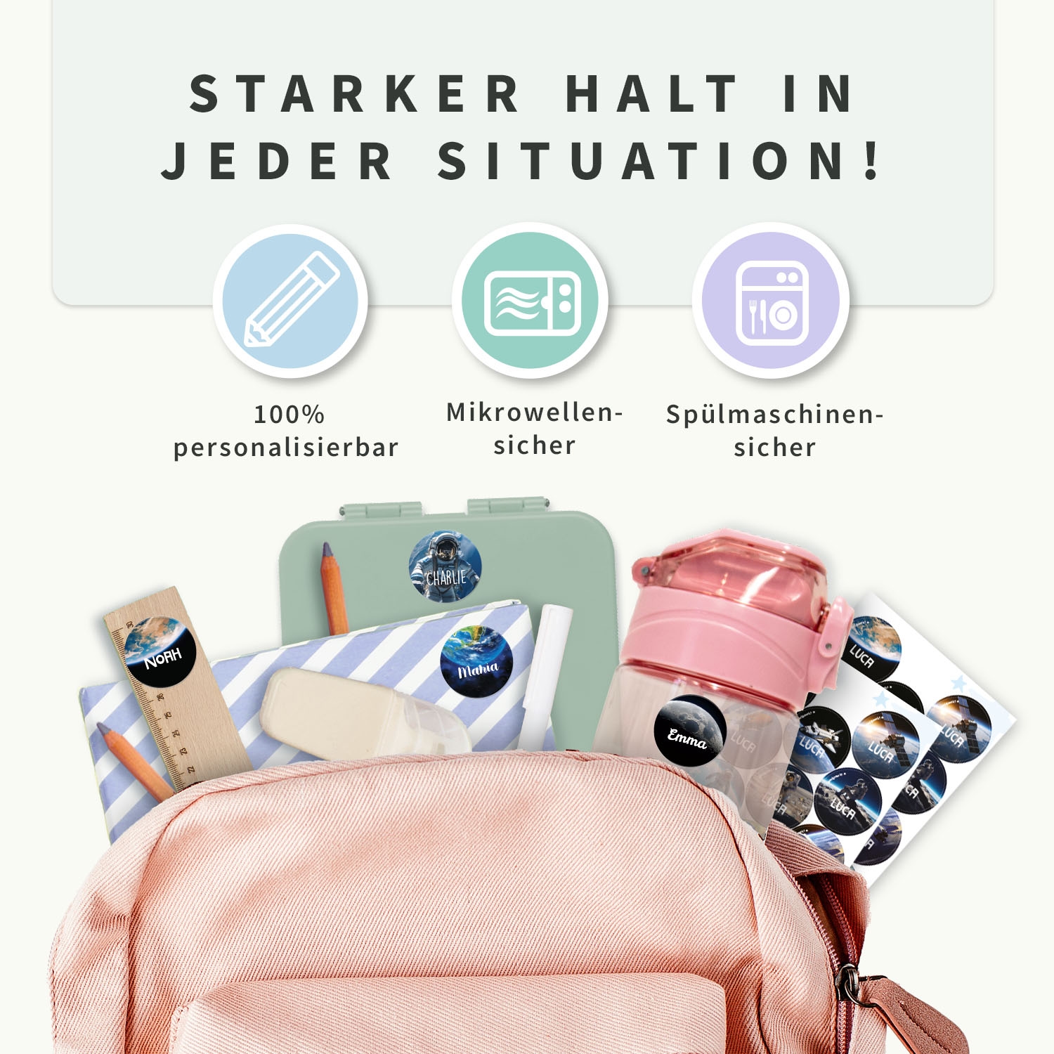 Runde Real World Namensaufkleber