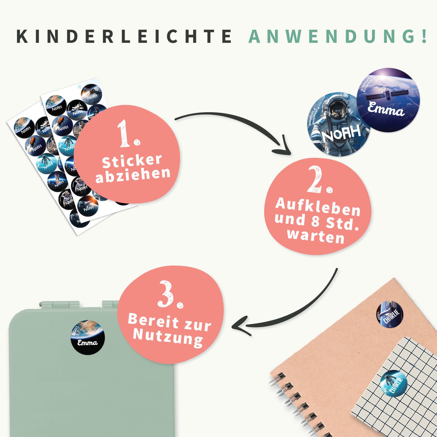 Runde Real World Namensaufkleber