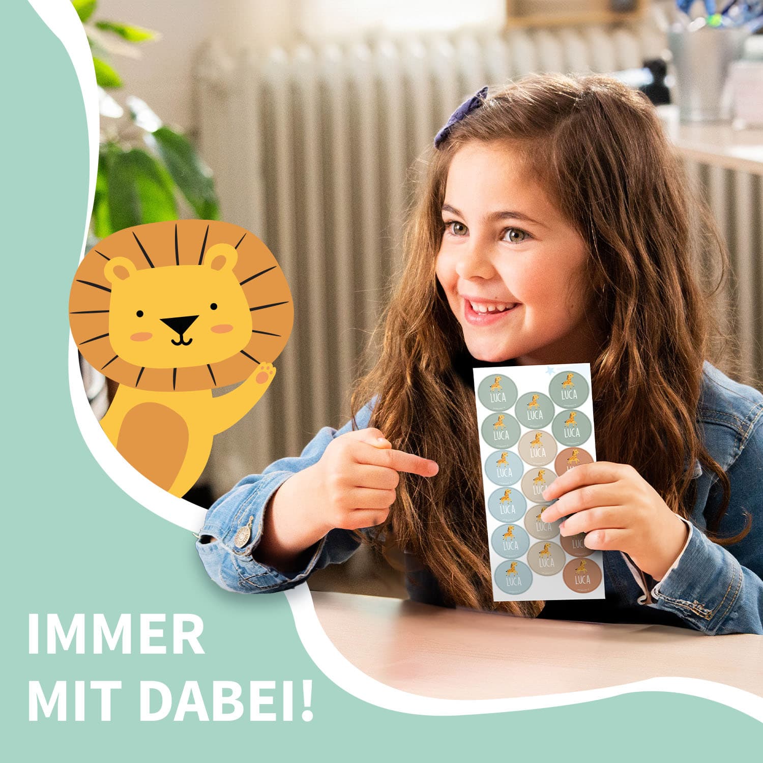 Runde Thema Namensaufkleber