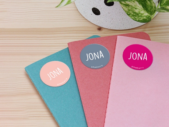 Runde Namensaufkleber