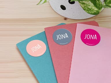 Runde Namensaufkleber