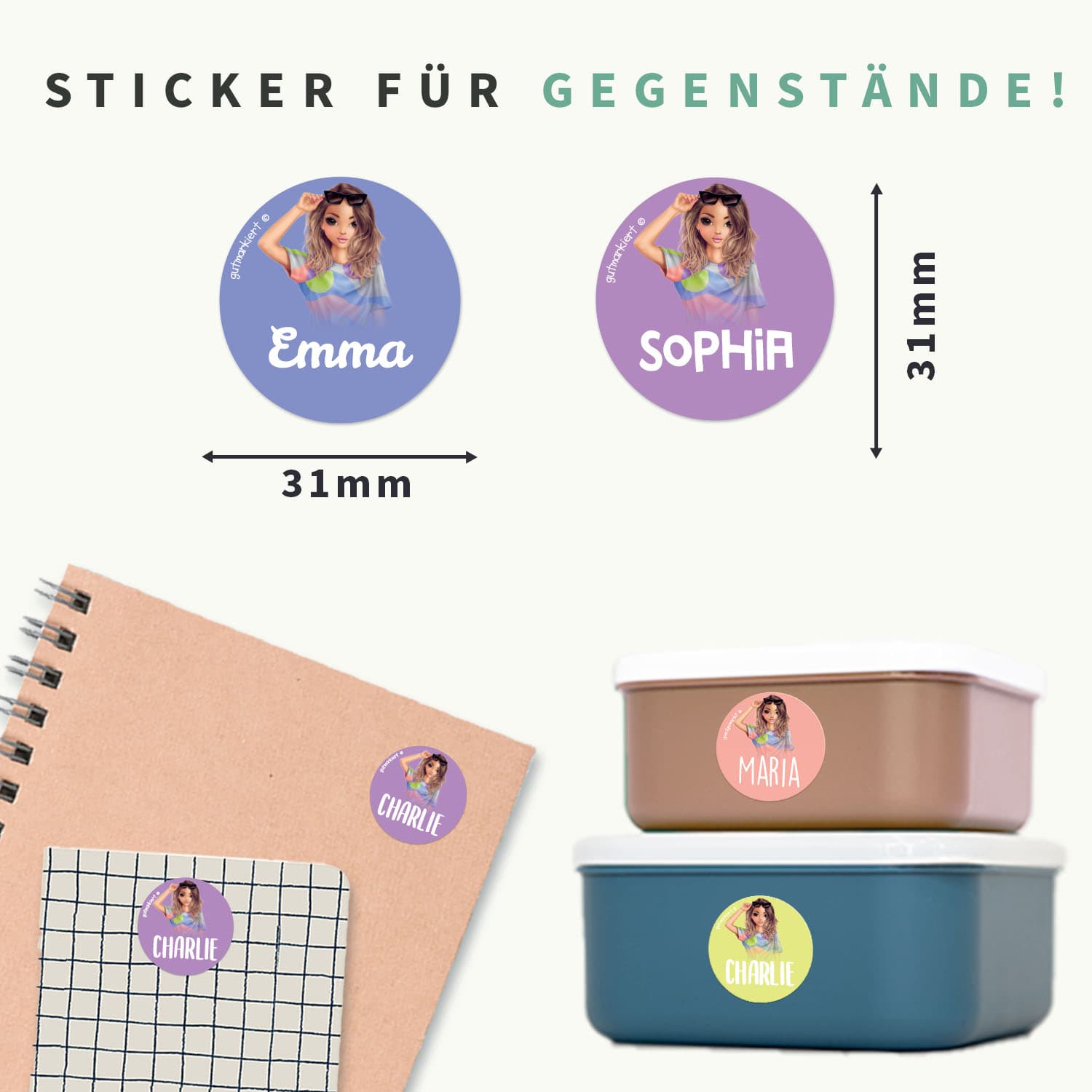 TOPModel Runde Aufkleber
