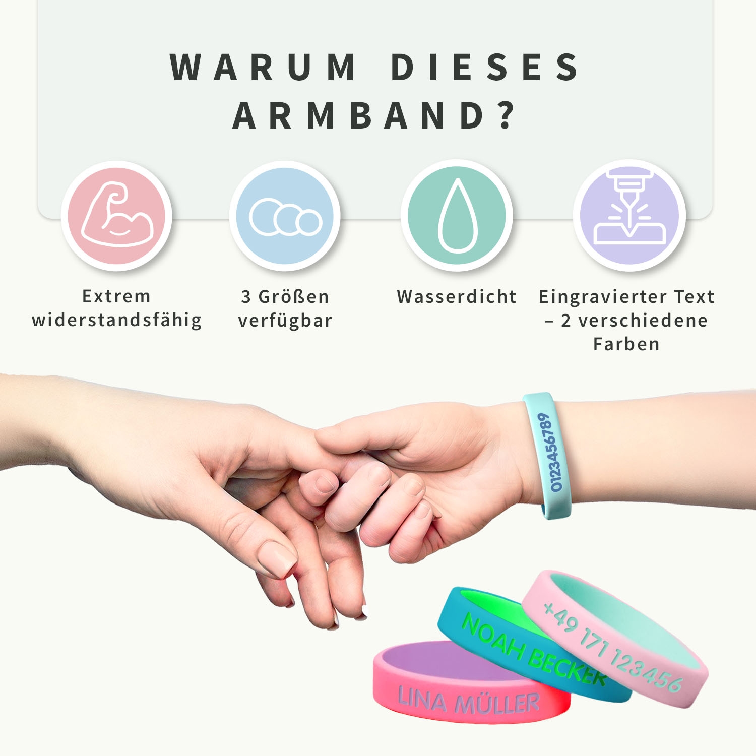 SOS-Armband Kind – zweifarbig