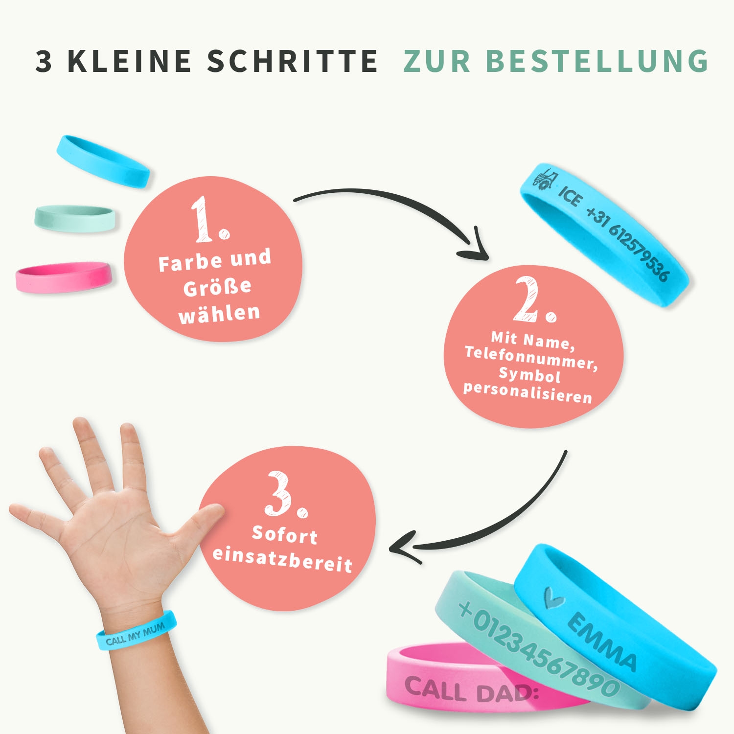 SOS Armband - Glow in the dark
