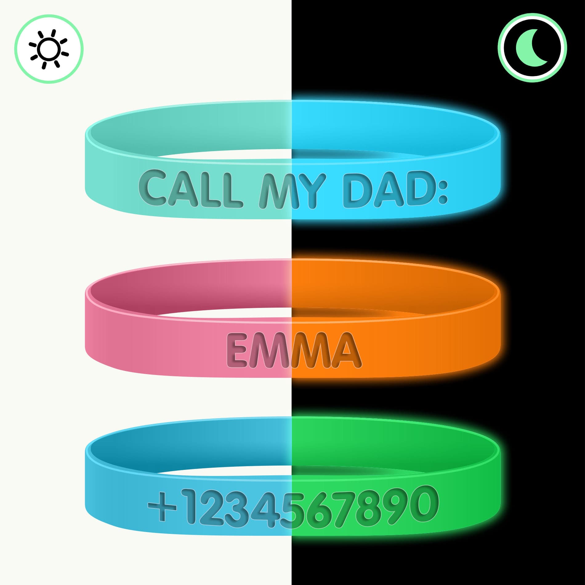 SOS Armband - Glow in the dark