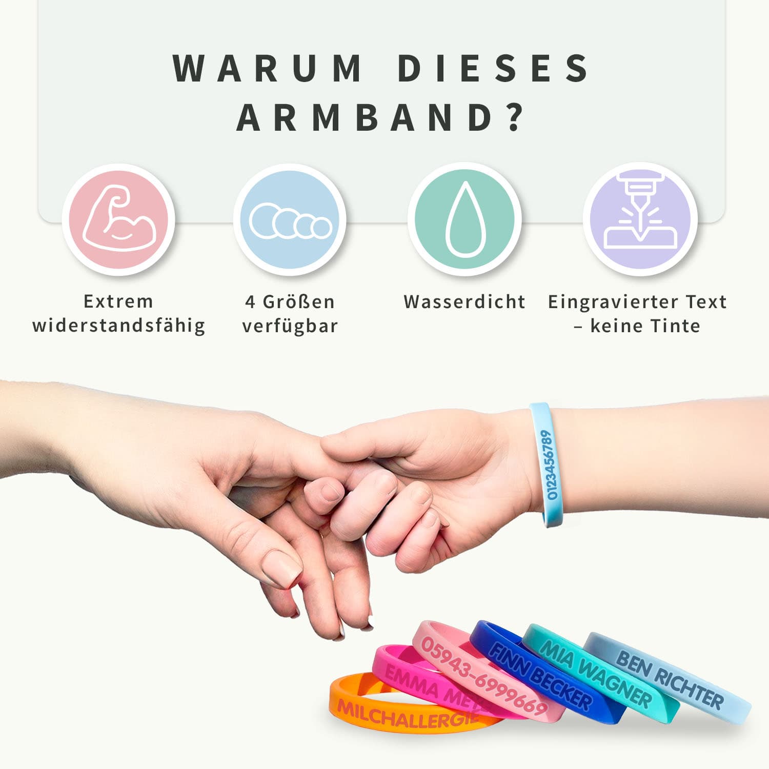 SOS Armband Kind - schmal