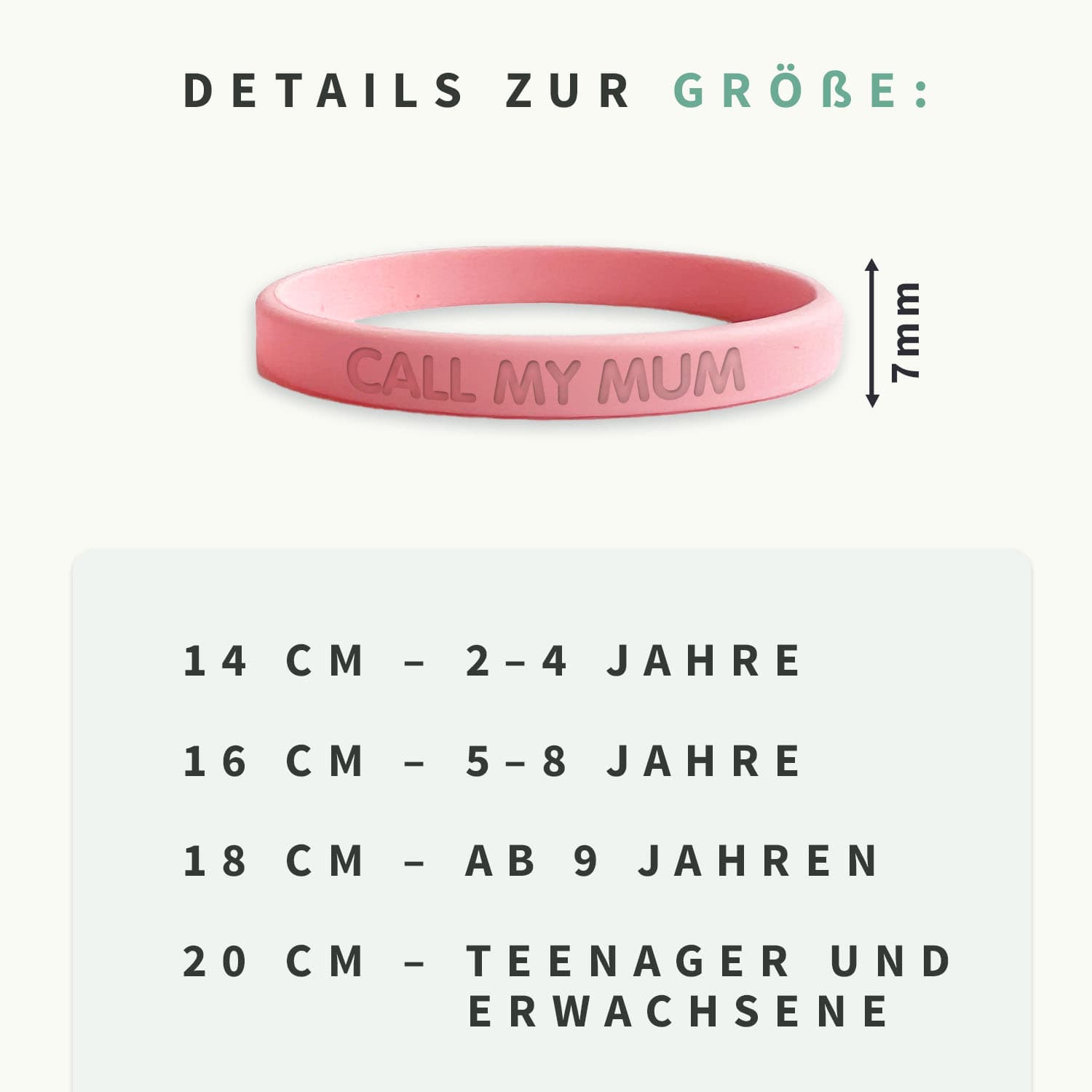 SOS Armband Kind - schmal