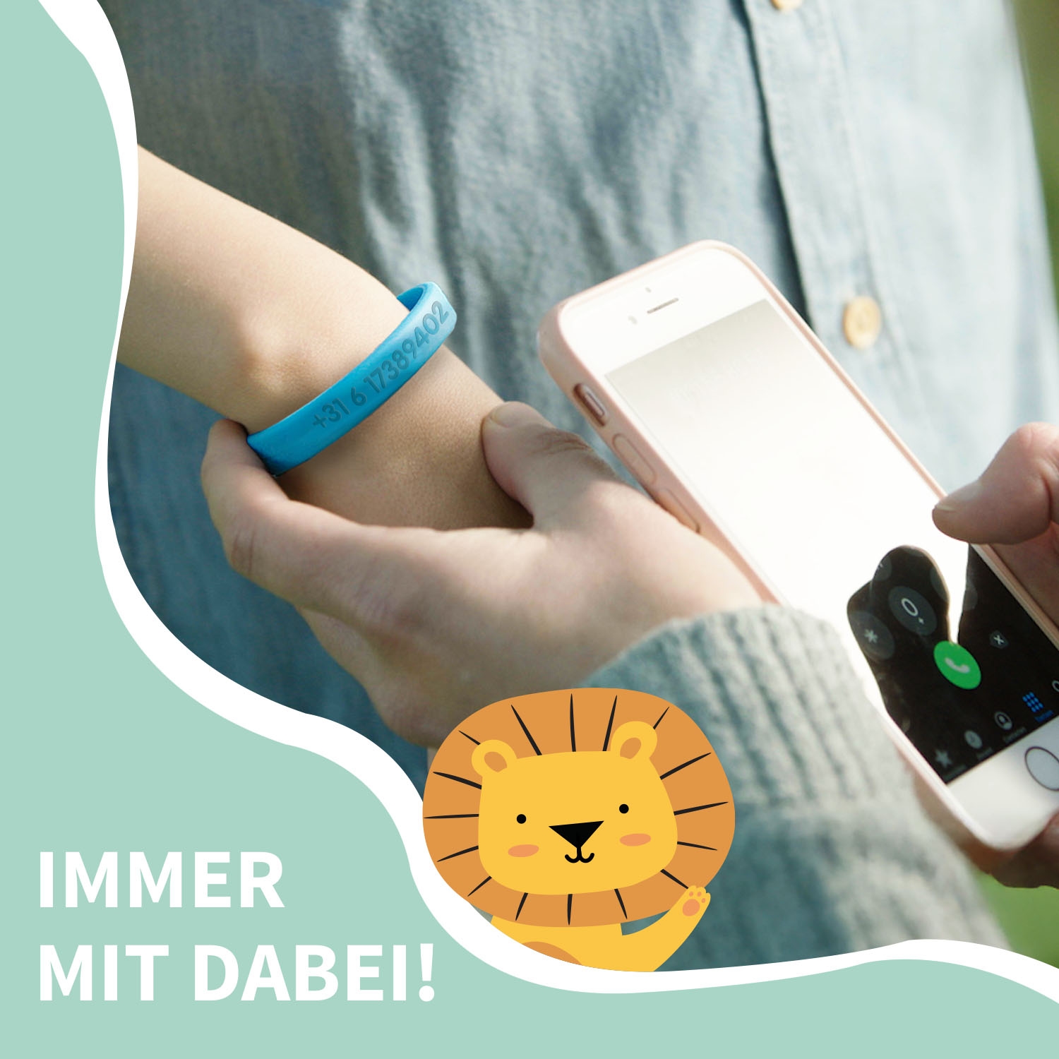 SOS Armband Kind - schmal