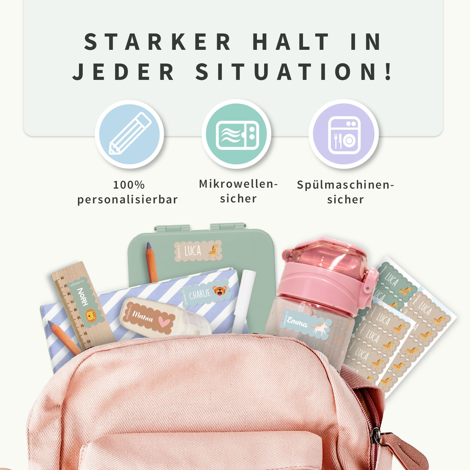 Wave Thema Namensaufkleber