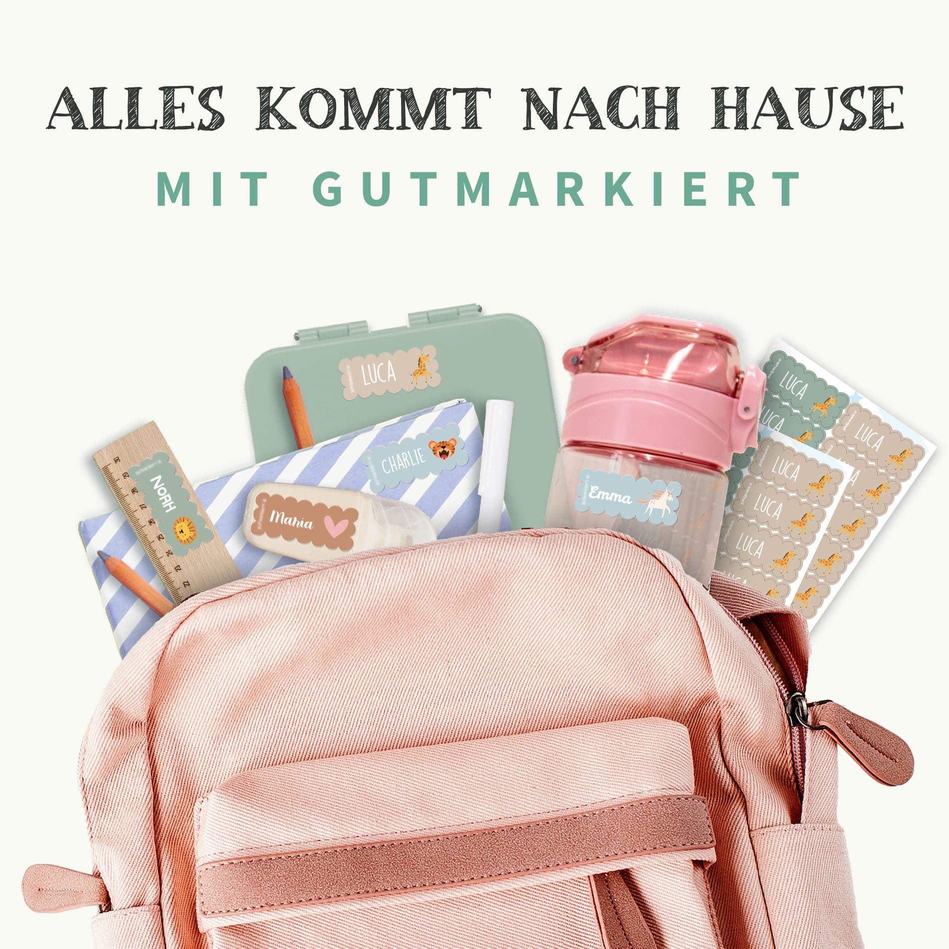 Wave Thema Namensaufkleber