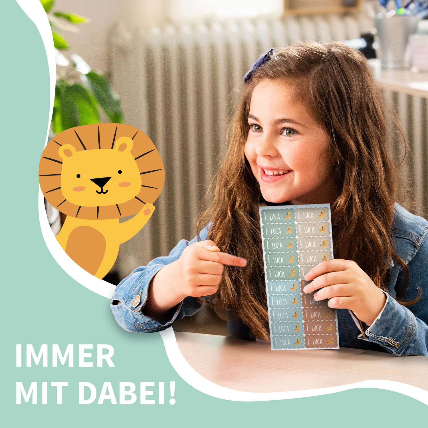 Wave Thema Namensaufkleber