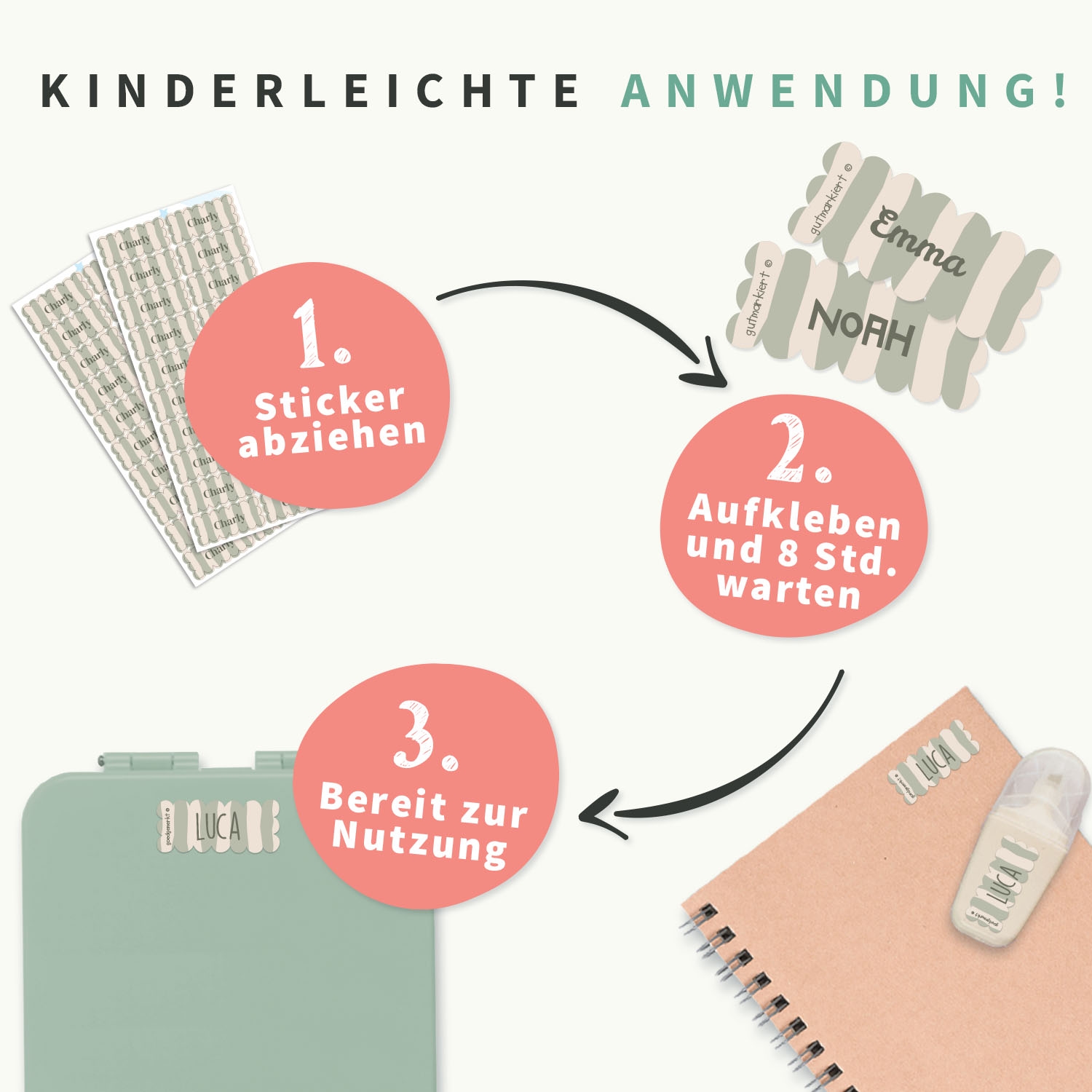 Wave Design Namensaufkleber
