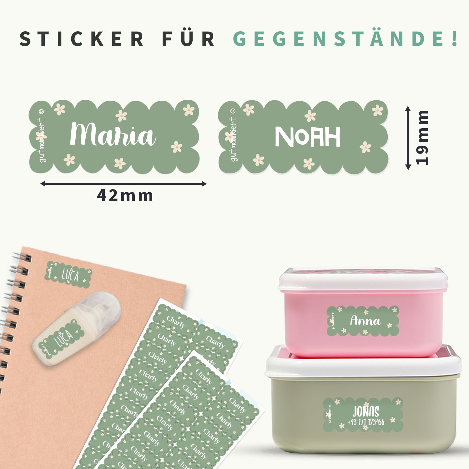 Wave Design Namensaufkleber