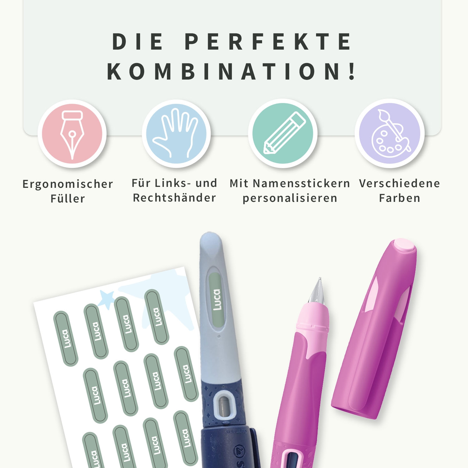 STABILO EASYbirdy + Mini XS Namensaufkleber