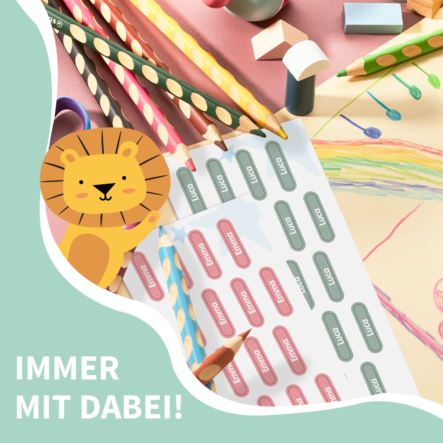 STABILO EASYcolors (12 Stück) + Mini XS Namensaufkleber
