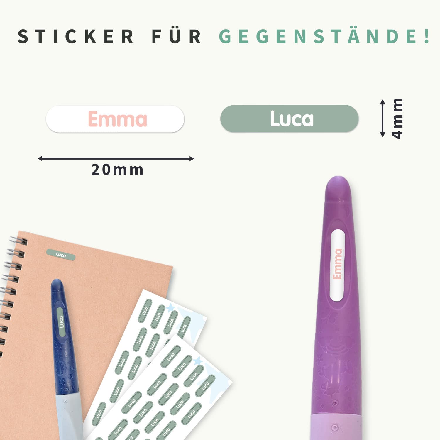 STABILO EASYoriginal + Mini XS Namensaufkleber