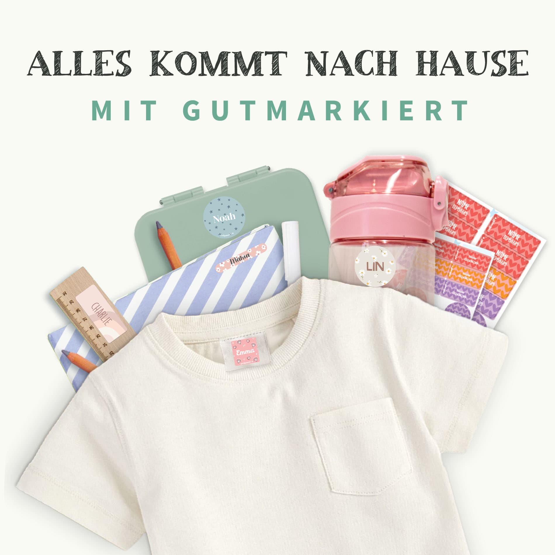 Namens- & Textilaufkleber Kombi-Vorteilspaket - Design
