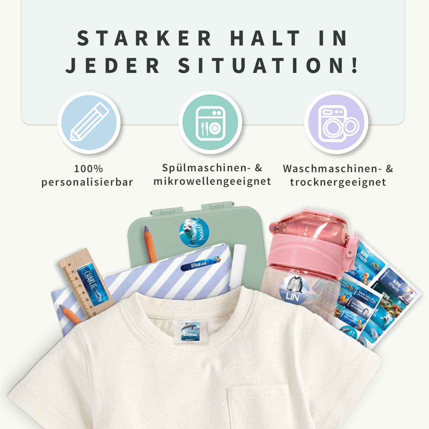 Namens- & Textilaufkleber Kombi-Vorteilspaket - Real World