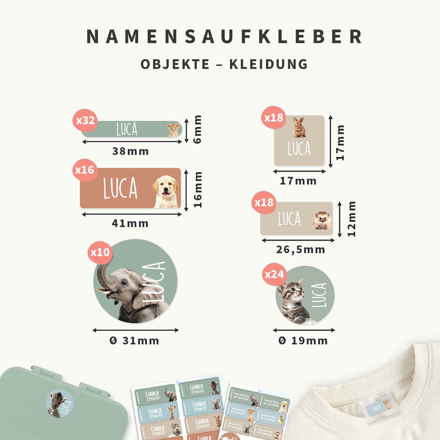 Namens- & Textilaufkleber Kombi-Vorteilspaket - Real World
