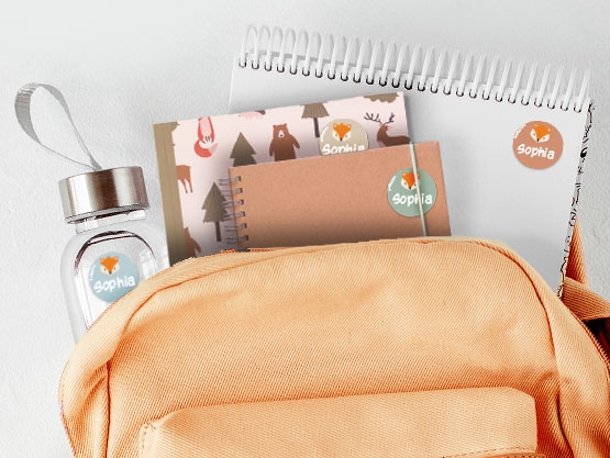 Runde Thema Namensaufkleber