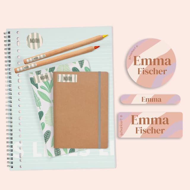 Namensaufkleber Vorteilspaket - Design