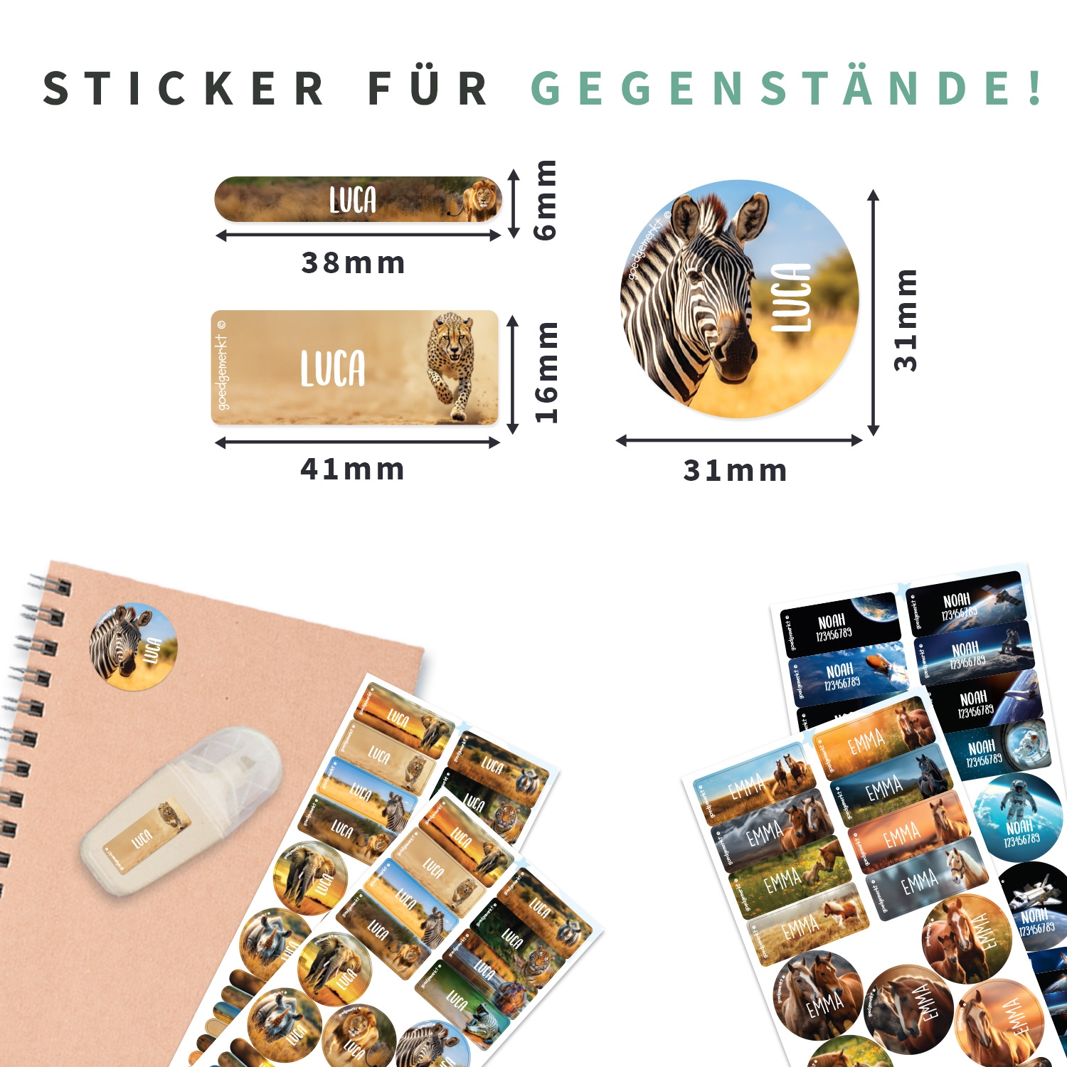 Namensaufkleber Vorteilspaket - Real World
