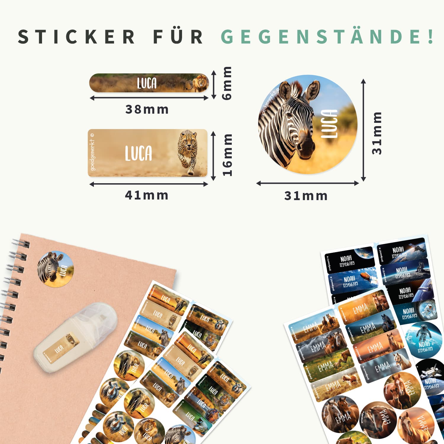 Namensaufkleber Vorteilspaket - Real World