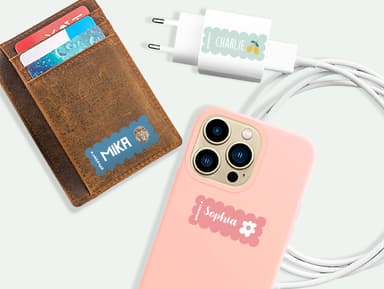 Wave Thema Namensaufkleber