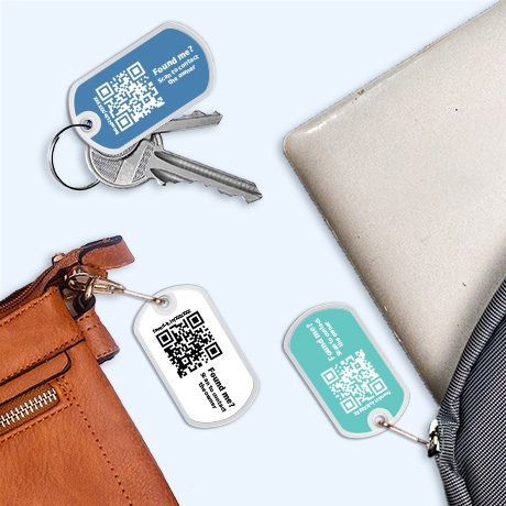Lost & Found QR-Taschen- und Schlüsselanhänger
