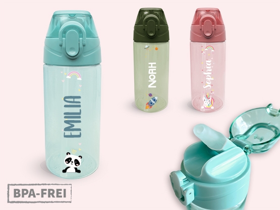 Trinkflasche mit Namen Thema
